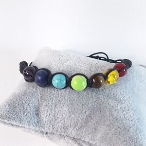 Unisex 7 Chakra Stone Adjustable Cord Bracelet